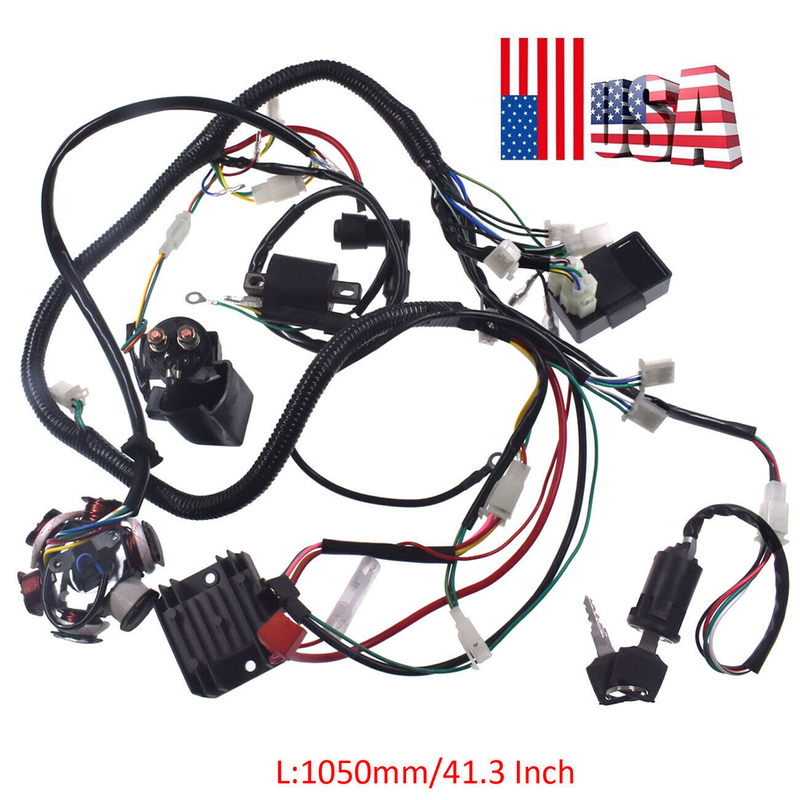 Electric Wiring Harness Kit Magneto Stator GY6 125 150cc ATV Quad Scooter USA