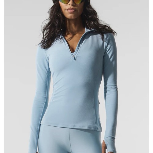 Alo Alosoft 1/2 Zip Rapid Pullover NWT Celestial Blue Size L
