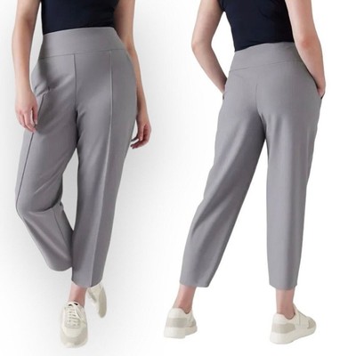 ATHLETA | *NWT* Stellar Wide Crop Pants Sz 14 Coastline Blue (Light Gray/Blue)