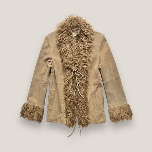 ジャケット・アウター 00s Y2K archive suede rabbit fur jacket Y2K Plein Sud Leather Patchwork Rabbit Fur Mountain Trapper