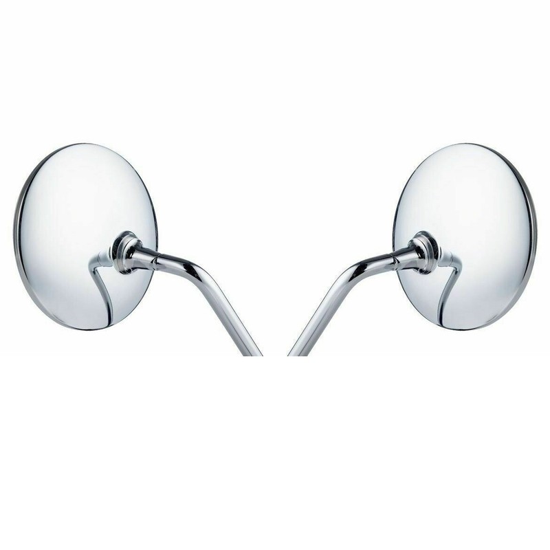 1 pair round chrome mirror 10mm for cafe racer minibike motorcycle AU STOCK
