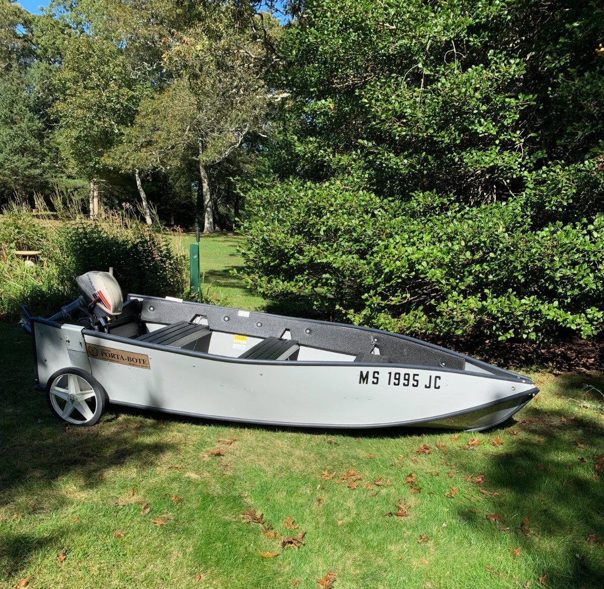Portabote 10 Foot (the Most Portable Boat!) With 4hp Evinrude Motor Used Portabote for sale