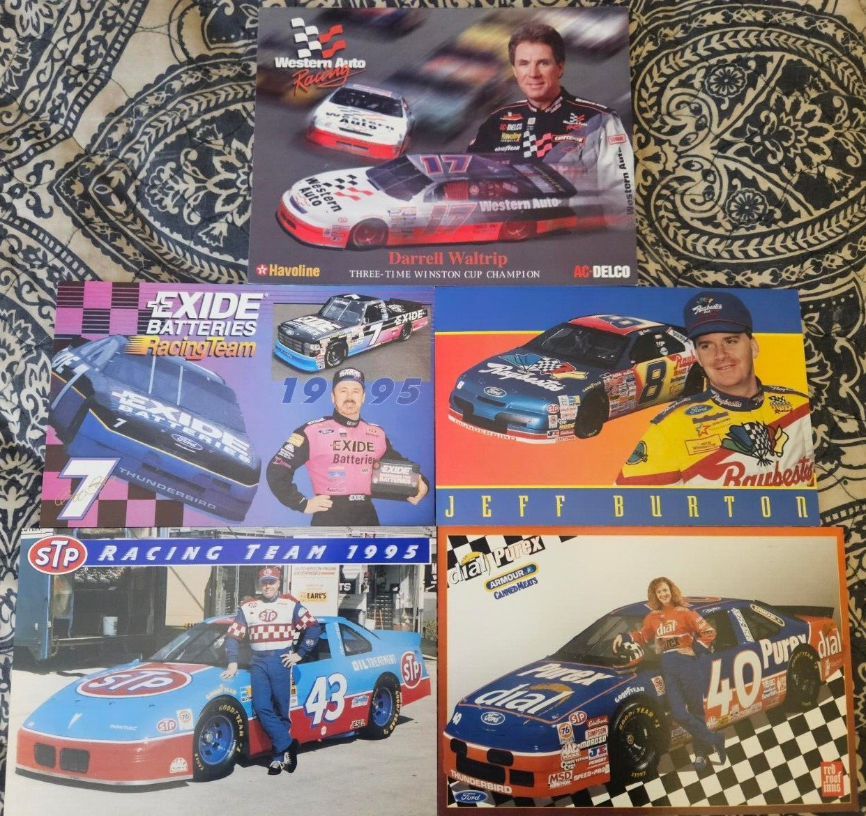 コミック 1995 NASCAR Winston Cup PROMO PHOTO POSTCARD Waltrip Bodine