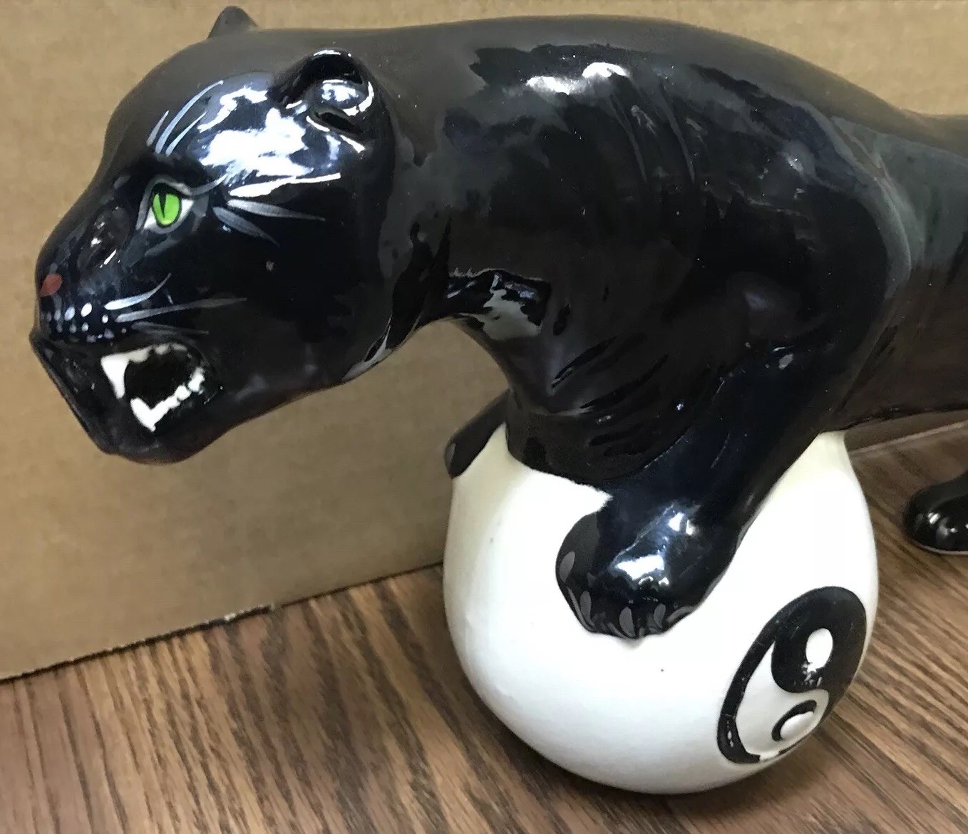 Antique Black Porcelain Panther Yin And Yang Liquid Drink