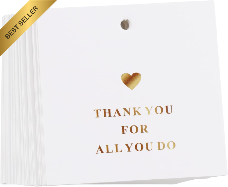105Pcs Thank You Gift Tags, 2.5Inch “Thank You for All You Do” Hangtags for Gift
