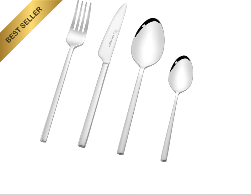 Hereford 16-Piece Cutlery Set – Modern Stainless Steel Flatware with Mirror Poli