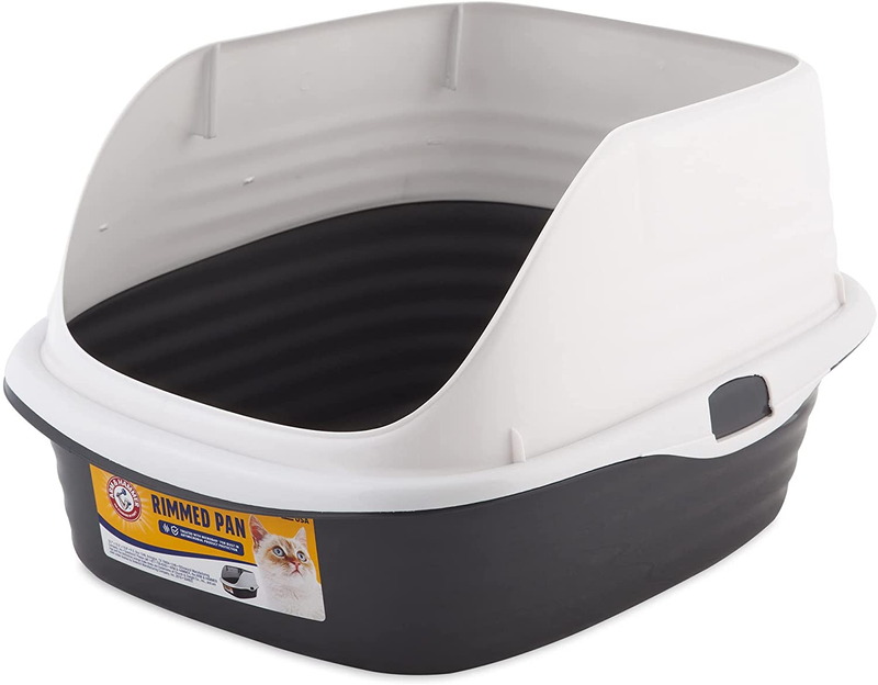 Arm & Hammer Rimmed Cat Litter Box with High Sides and Microban, Made in USA