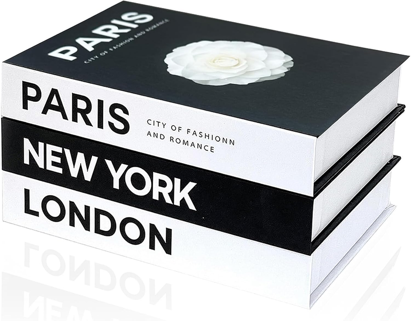 Decorative Books Set of 3 Faux Books, Modern Hardcover Coffee Table Decor