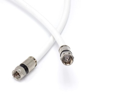 White, High Speed RG6 Coax, Solid Copper Coaxial Cable, 10 Feet (3 Meter)