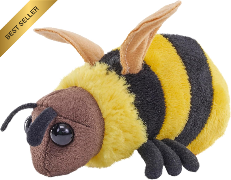 Pocketkins Eco Bee, Stuffed Animal, 5 Inches, Plush Toy, Made from Recycled Mate