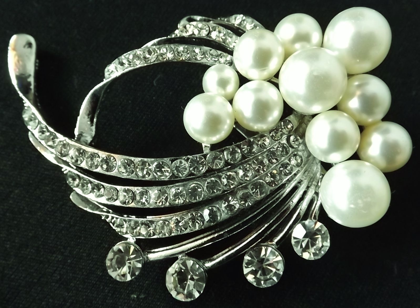 Pearl Silver Plated Prendedores y broches de Moda