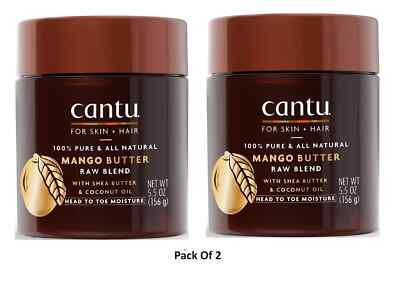2 X CANTU Skin THERAPY Raw Blend with Cocoa Butter For Skin+ Hair 156g/5.5oz