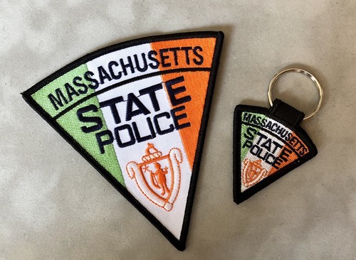 MASSACHUSETTS STATE POLICE IRISH FLAG KEYCHAIN MA MASS