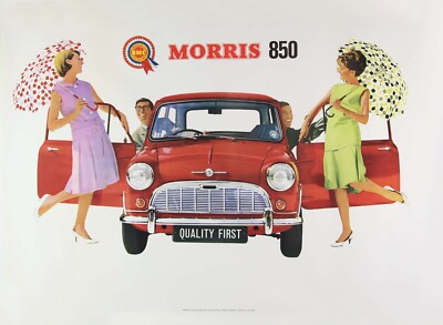 BMC AUSTIN MORRIS MINI 850 1960 PROMO POSTER PRINT 36X24'' COOPER FREE P&P