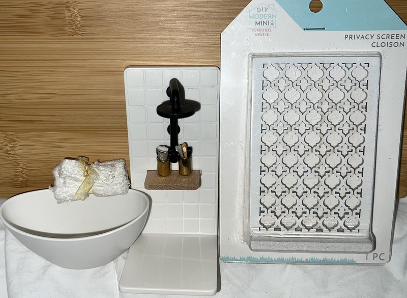 DIY Modern Mini Dollhouse Bathroom lot