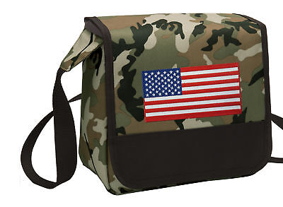 Camo Usa Flag Lunchbox Cooler Adjustable Shoulder Bag