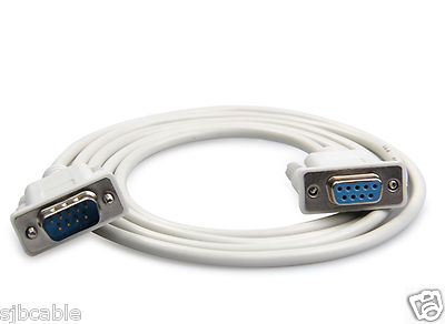 5FT 1.5M 9 Pin Extension Cable Serial Direct Male to Female RS232 DB9 M-F NEW Us