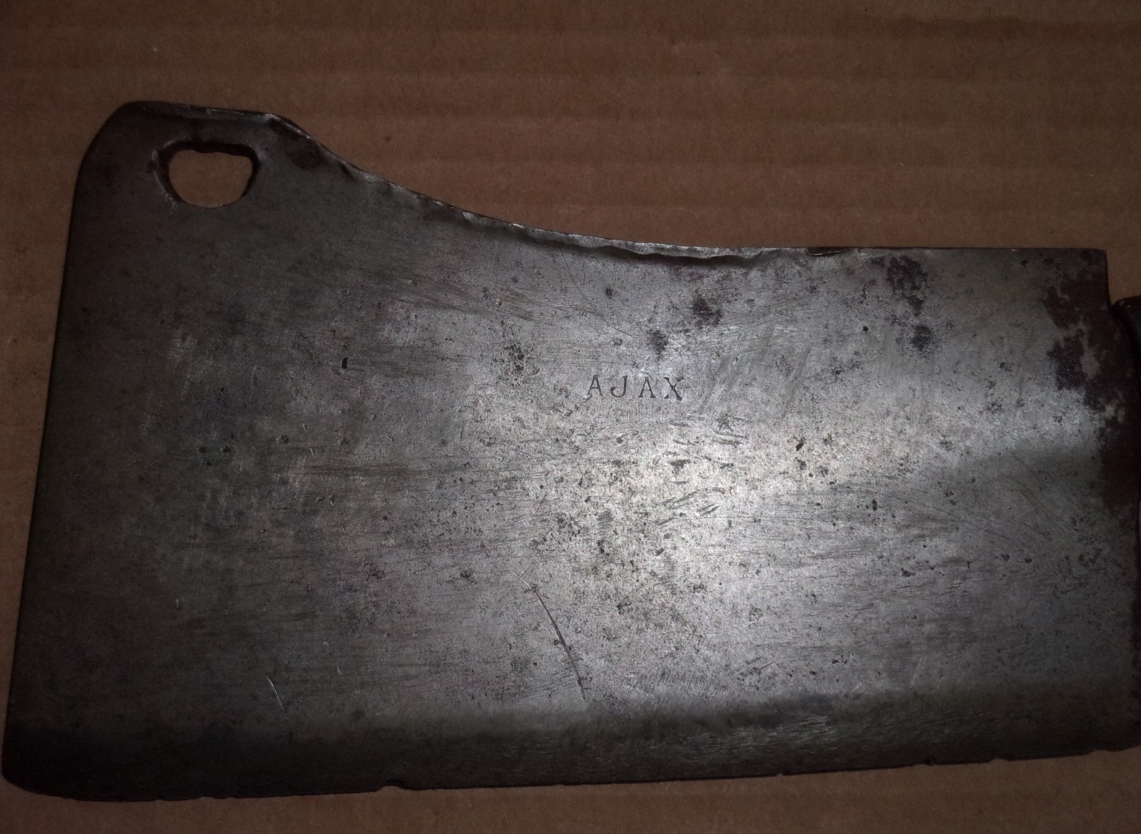 Vintage Ajax Meat Cleaver  - Antique Butcher Knife Hog Splitter - 2 /12 Lbs