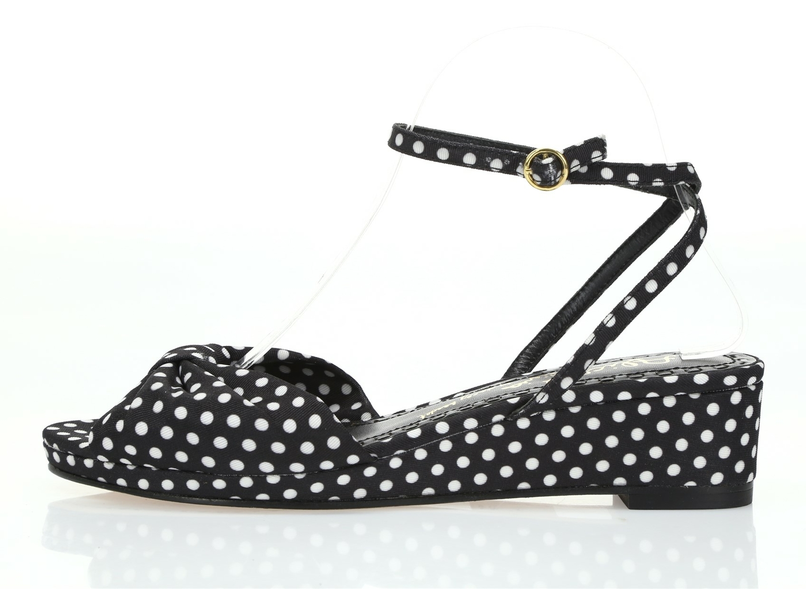 ALICE & OLIVIA by STACEY BENDET Black polka dot Ankle Strap Sandals Sz. 40