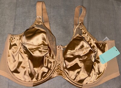 Nude Satin GODDESS Keira Bra #GD6090NUE Underwire US Size 46H