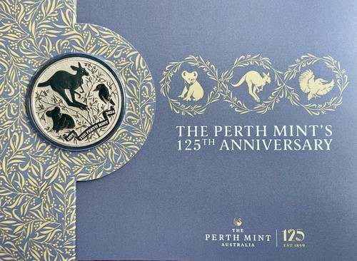 2024 Australia Perth Mint Koala Kangaroo 🦘 125th Ann. CN Dollar Coin in Card