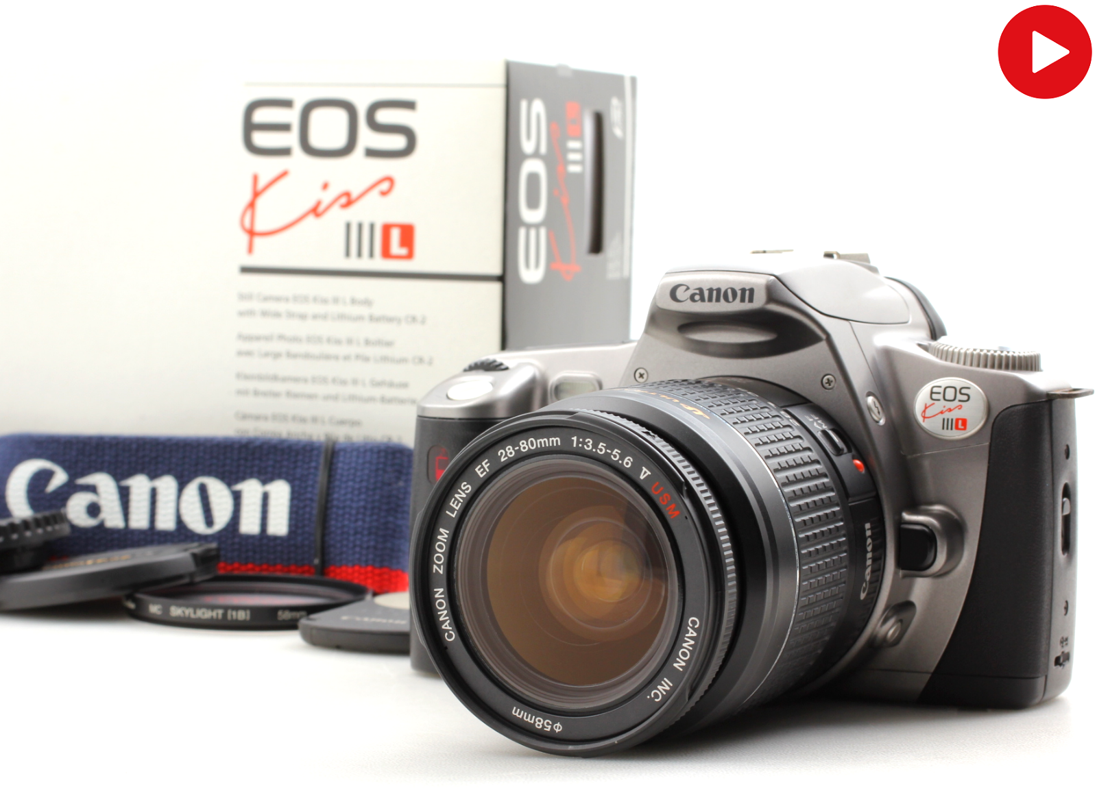 CANON EOS KISS III  28-80 
と望遠レンズ付き MINT in Box] Canon EOS Kiss III L Film Camera EF 28-80mm F3