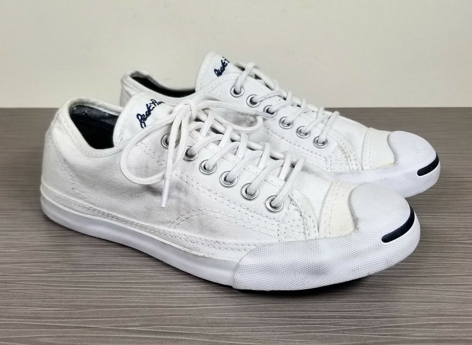 Converse Jack Purcell' Low Top Sneaker, White Canvas, Womens Size 5.5 US / 36