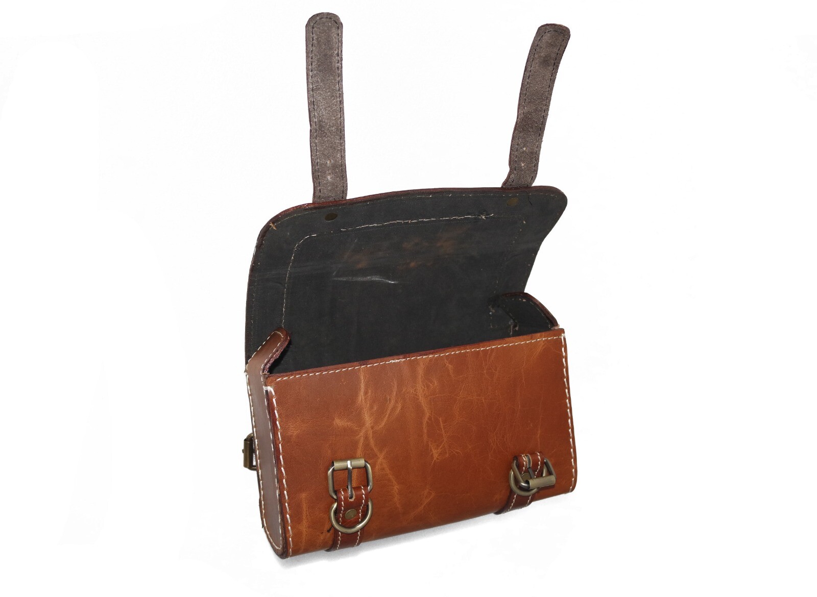 Genuine Leather Tool Roll Bag With Indian Logo For Indian Chief Motorcycle