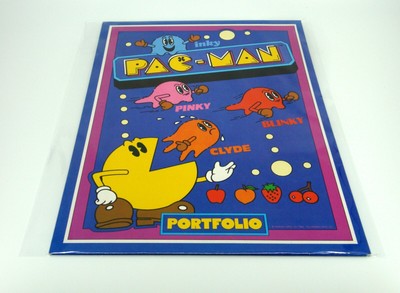 PAC-MAN SCHOOL PORTFOLIO (Blue with Inky, Pinky, Blinky & Clyde) by MIDWAY  1980