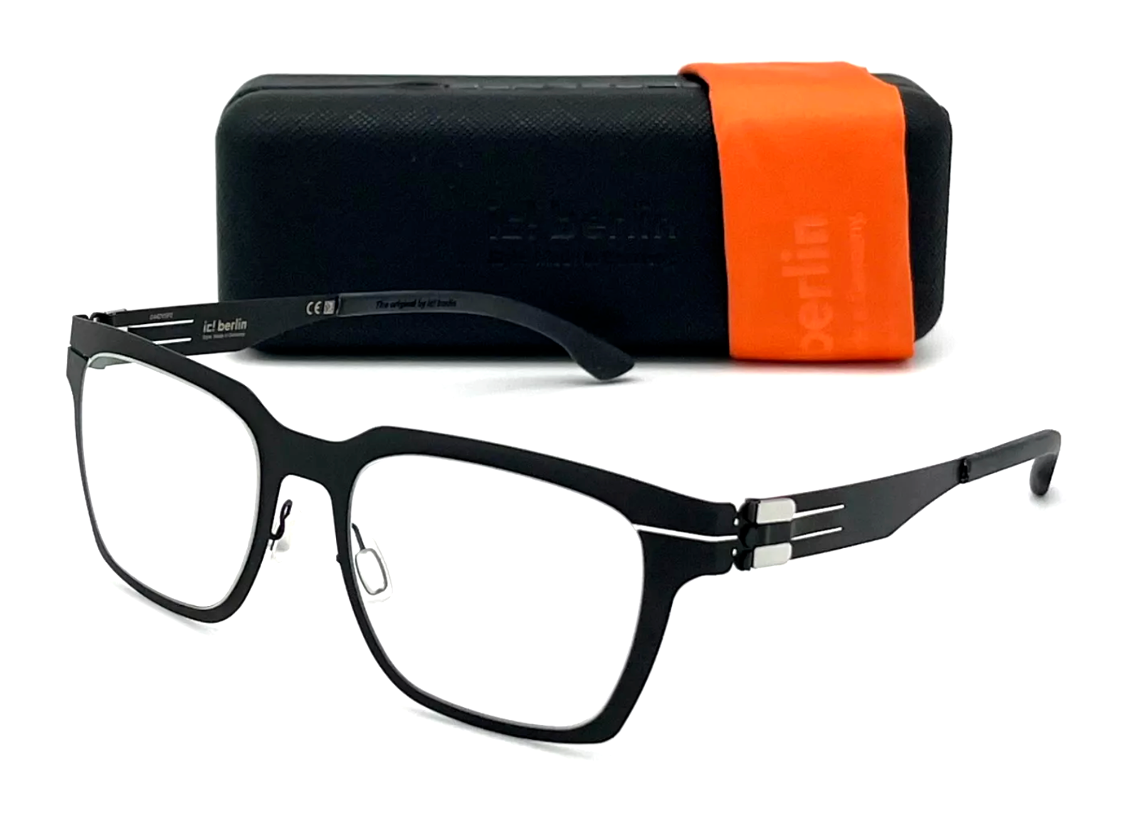 New ic! berlin Mr. Yang Eyeglasses 52-19 145 Matte Black & Silver