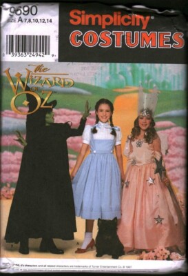 9690 Vintage Simplicity Sewing Pattern Girls Halloween Wizard Oz Witch Dorothy