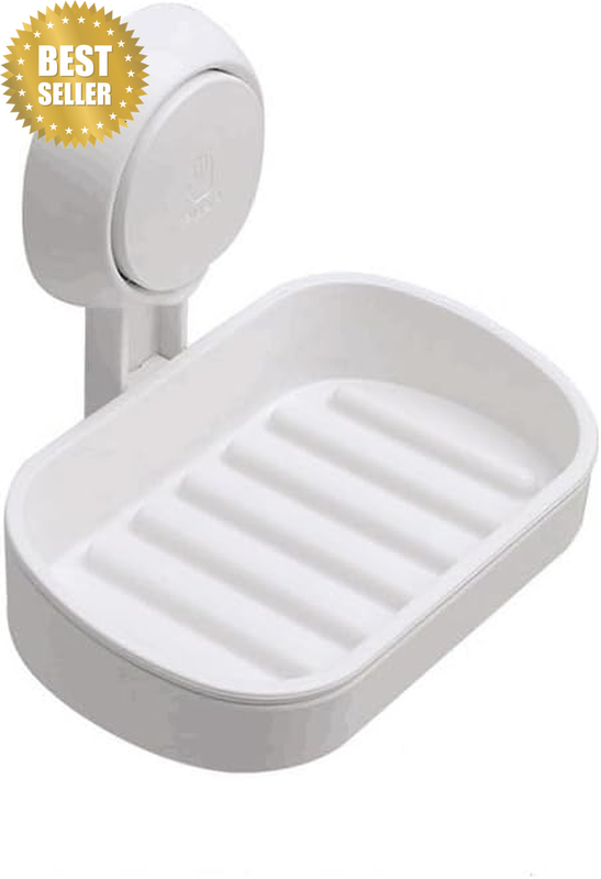 Suction Cup Toothbrush Holder & Soap Holder Wall Mounted, No-Drilling Removable