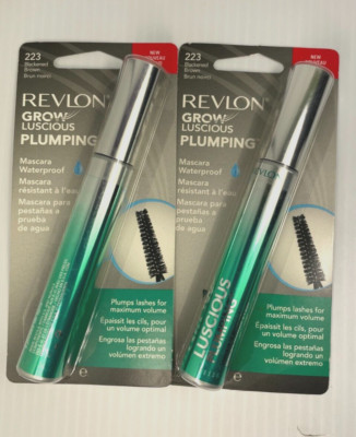 (2) REVLON GROW LUSCIOUS  Plumping Waterproof Mascara  #223 Blackened Brown