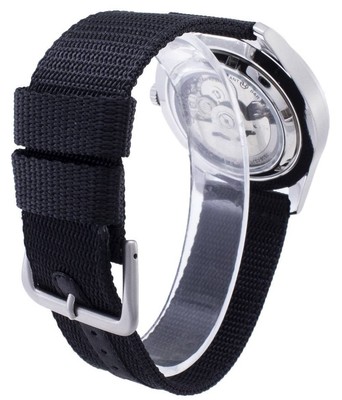 Pre-owned Seiko Automatic Sports Day/date 23 Jewels Snzg15j1 Nylon Strap 100m Mens Watch