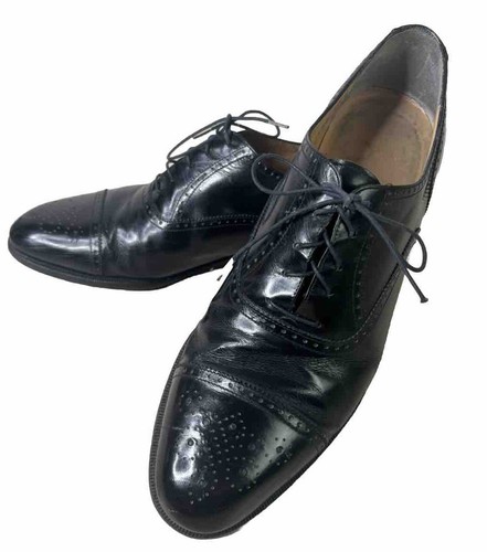 Salvatore Ferragamo ブラックレザーシューズ 9.5 D Ferragamo - Black Leather Lace Up Dress Shoe | Mitchell Stores