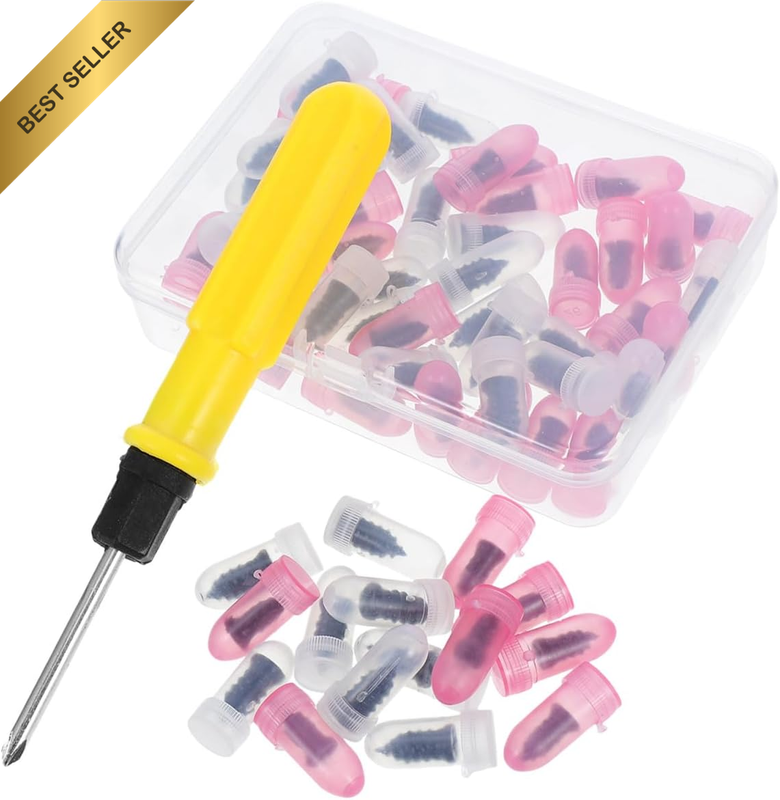 Tire Repair Kit Tyre Repair Screws Kit with Screwdriver Quick Self Service Punct