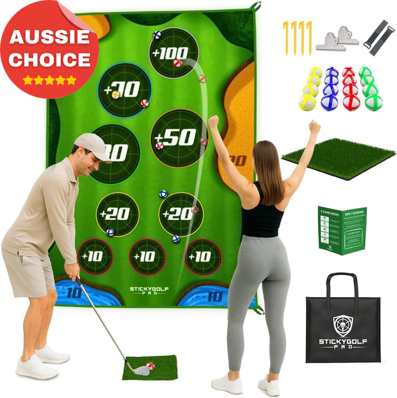 Golf Chipping Set Indoor Outdoor Backyard Game with Sticky Balls for Adults Fun