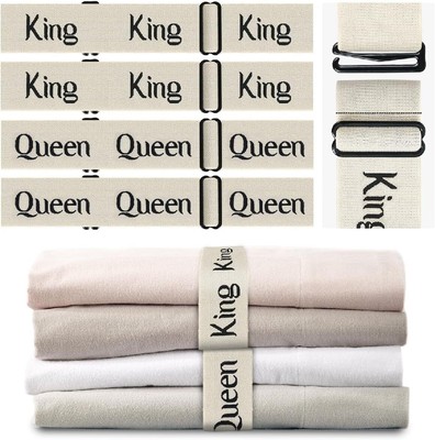 Adjustable Bed Sheet Organizer Bands for Foldable Bedding 4Pcs Queen King Size