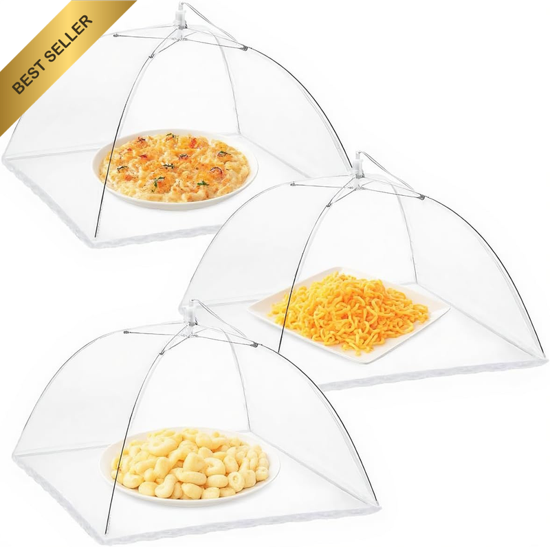 3 Pack Pop-Up Food Tents, 14 Inch Encrypted Mesh Food Covers for Outdoor Dining