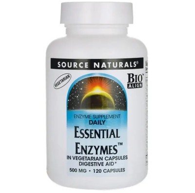 Source Naturals Essential Enzymes 500mg Bio-Aligned Supplement Exp 4/2025