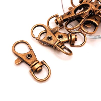 4, 20 or 50 pcs BULK Antique Copper Swivel Lobster Claw Clasp- US Seller - AC637
