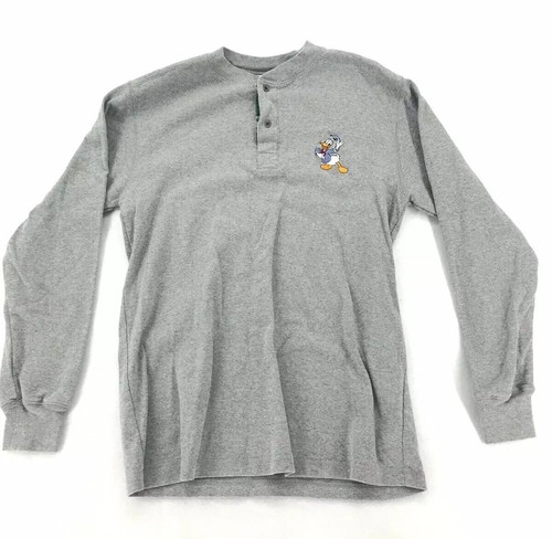 Disney Direct Donald Duck Henley Shirt Mens Size S Long Sleeve...