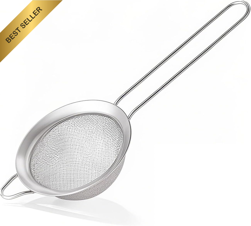 Stainless Steel Fine Mesh Strainer Sieve for Kitchen & Cocktails - 8Cm Filter Sc