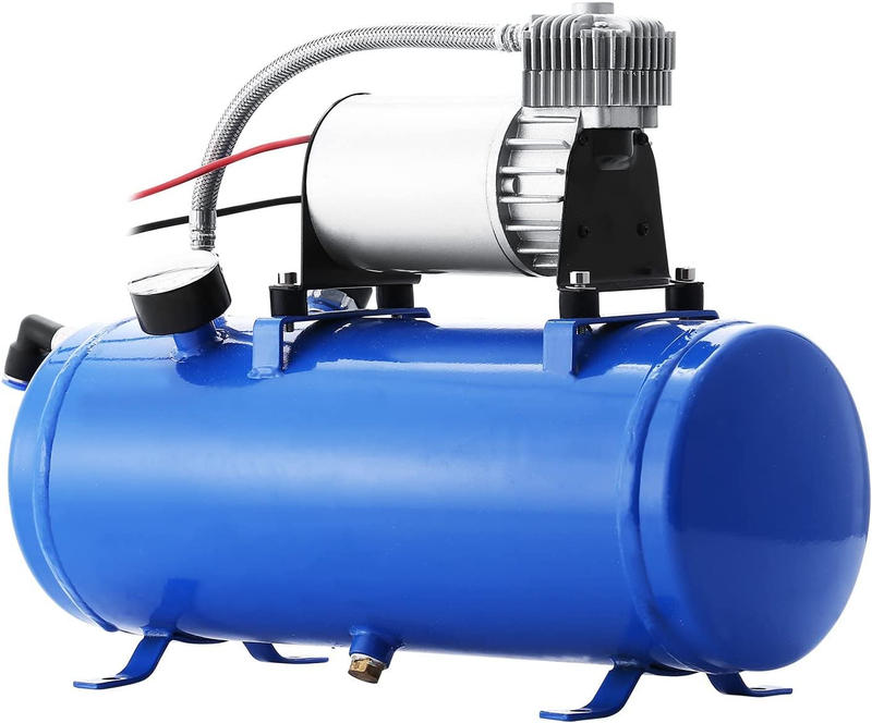150PSI DC 12V Air Compressor with 6 Liter Tank 1.6 Gallon for Train Horns Motorh