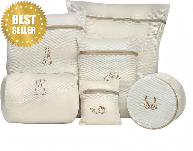 Mesh Laundry Bags for Delicates with Zips, Reusable Wash Bags