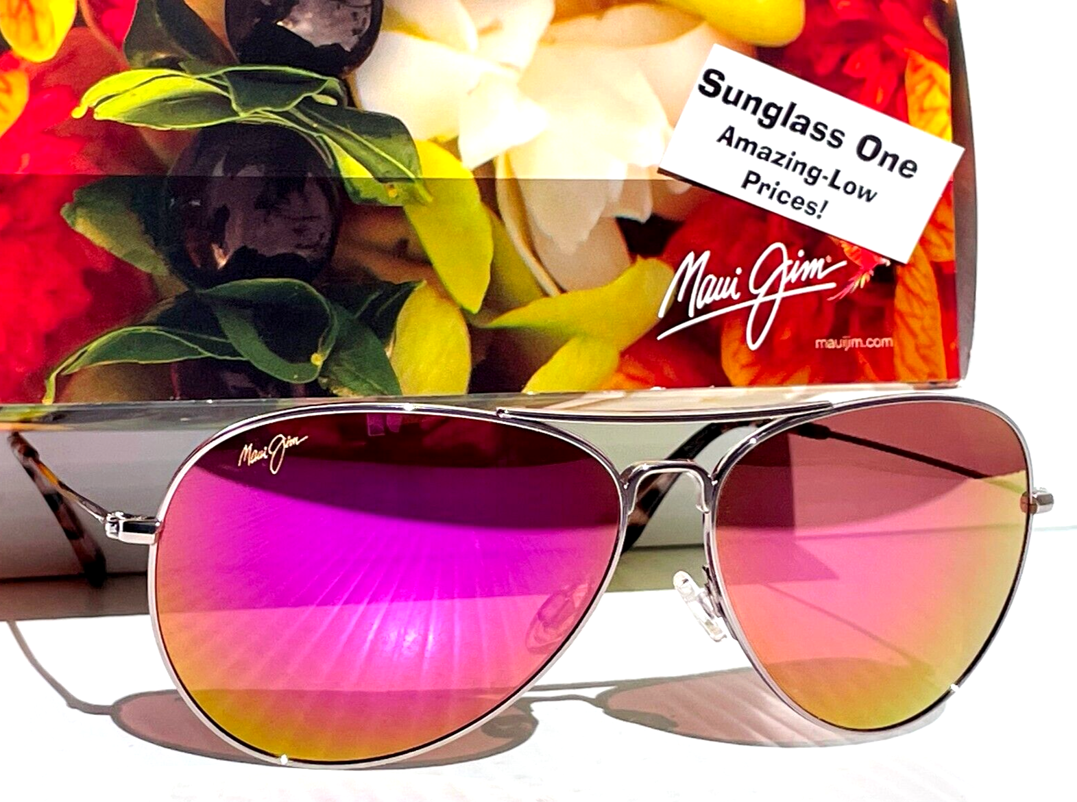 NEW Maui Jim MAVERICKS Rose Gold POLARIZED Sunrise Pink Mirror Sunglass  P264-16R | eBay
