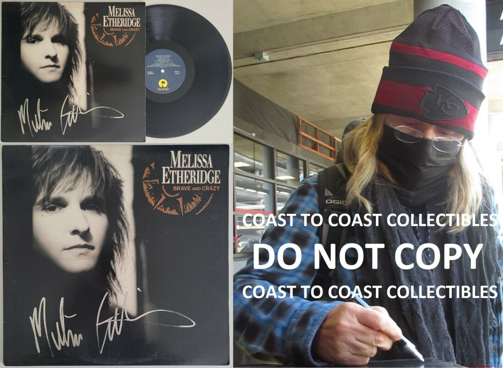 Melissa Etheridge signed Brave and Crazy album COA proof autographed vinyl record Star Melissa Etheridge signed Brave and Crazy album COA proof autographed vinyl record Star