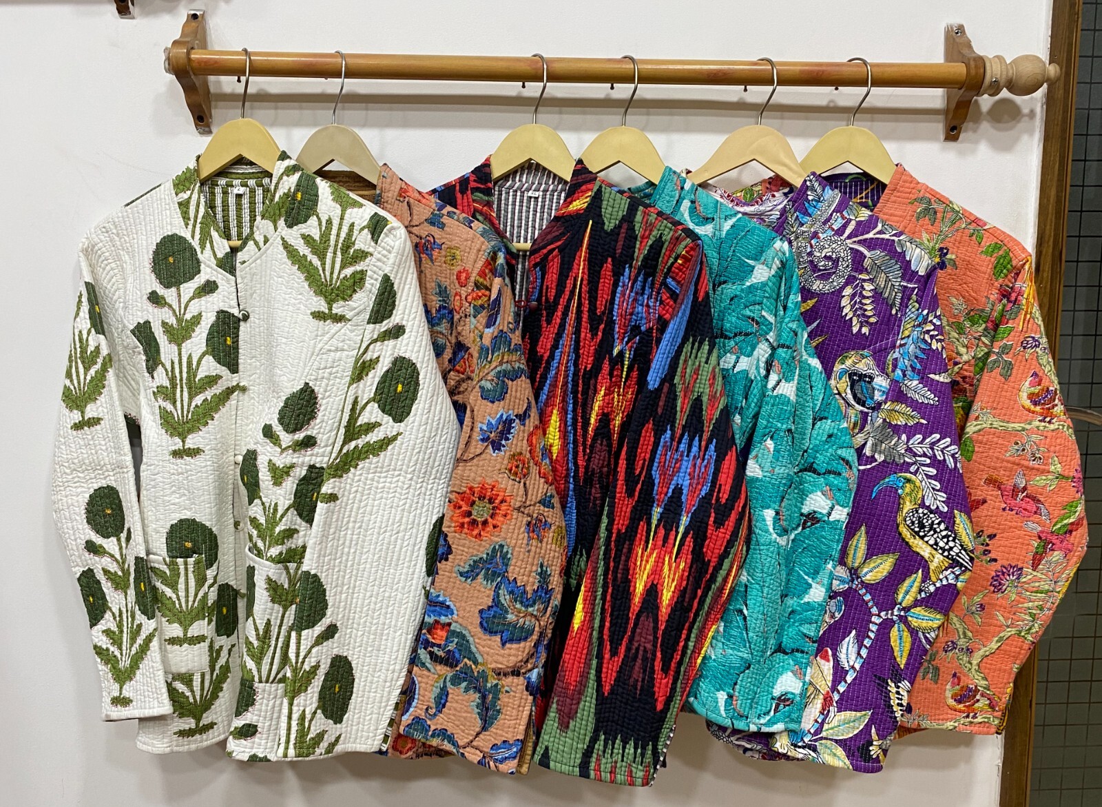 Pre-owned Handmade 10pc Quilted Jacket Assorted Reversible Short Jacket  Cotton Jacket In Multicolor