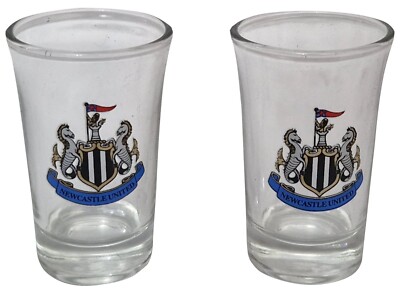NEWCASTLE UNITED Official Branded Twin Shot Glasses 2.75'' NUFC Crest By Castore