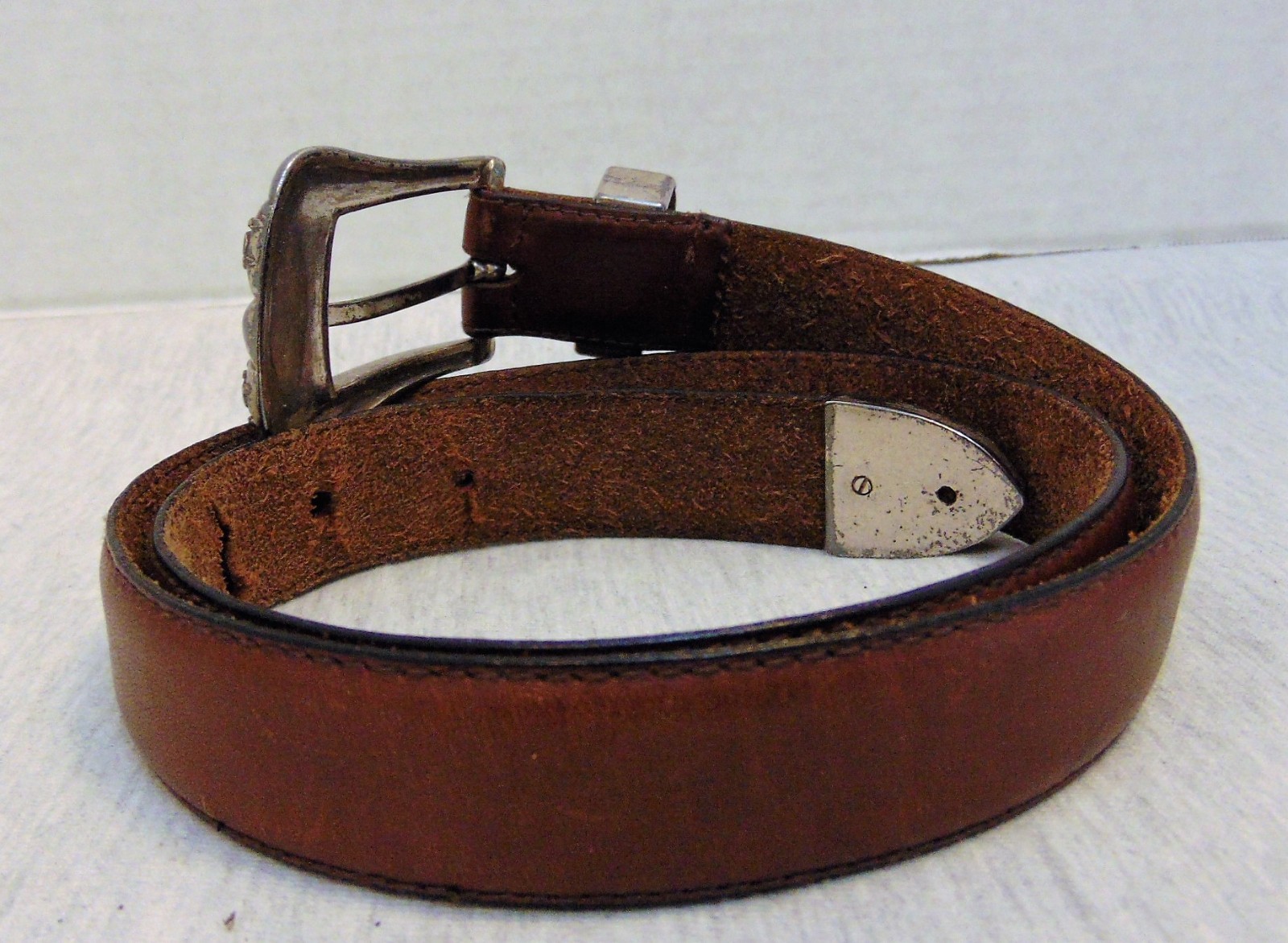 Vintage Donna Katz Brown Leather Belt 32